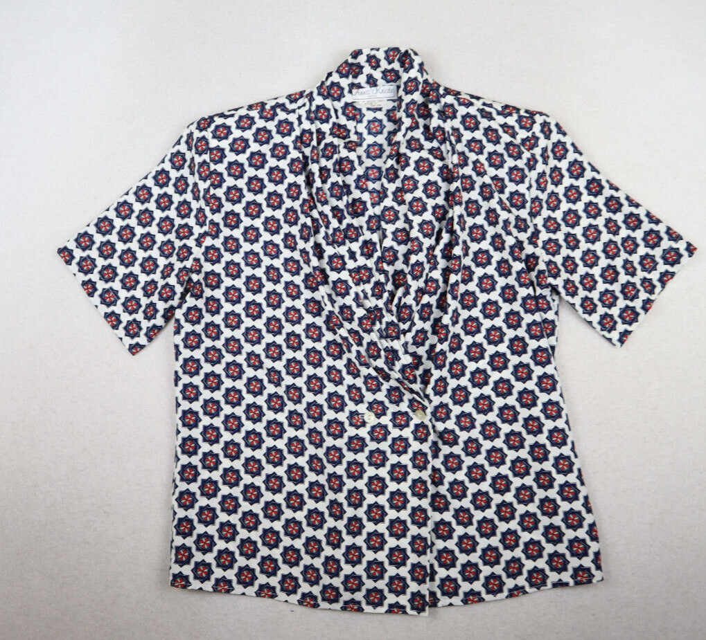Vintage Women’s Top Size 6P Anna Kriste Short Sleeve Silky Textured Blouse