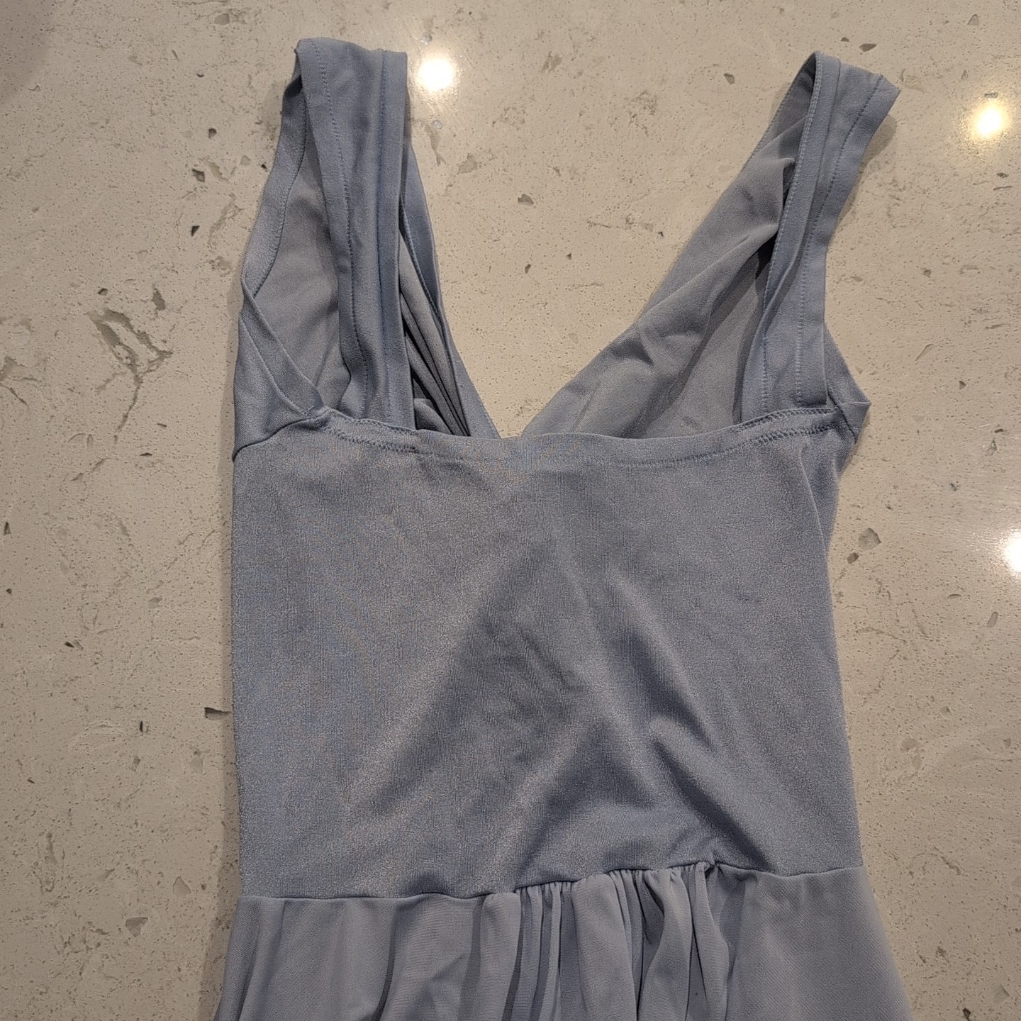 Vintage OLGA Bodysilk GOWN Nylon Stretch SWEEP Blue Lingerie Sz M