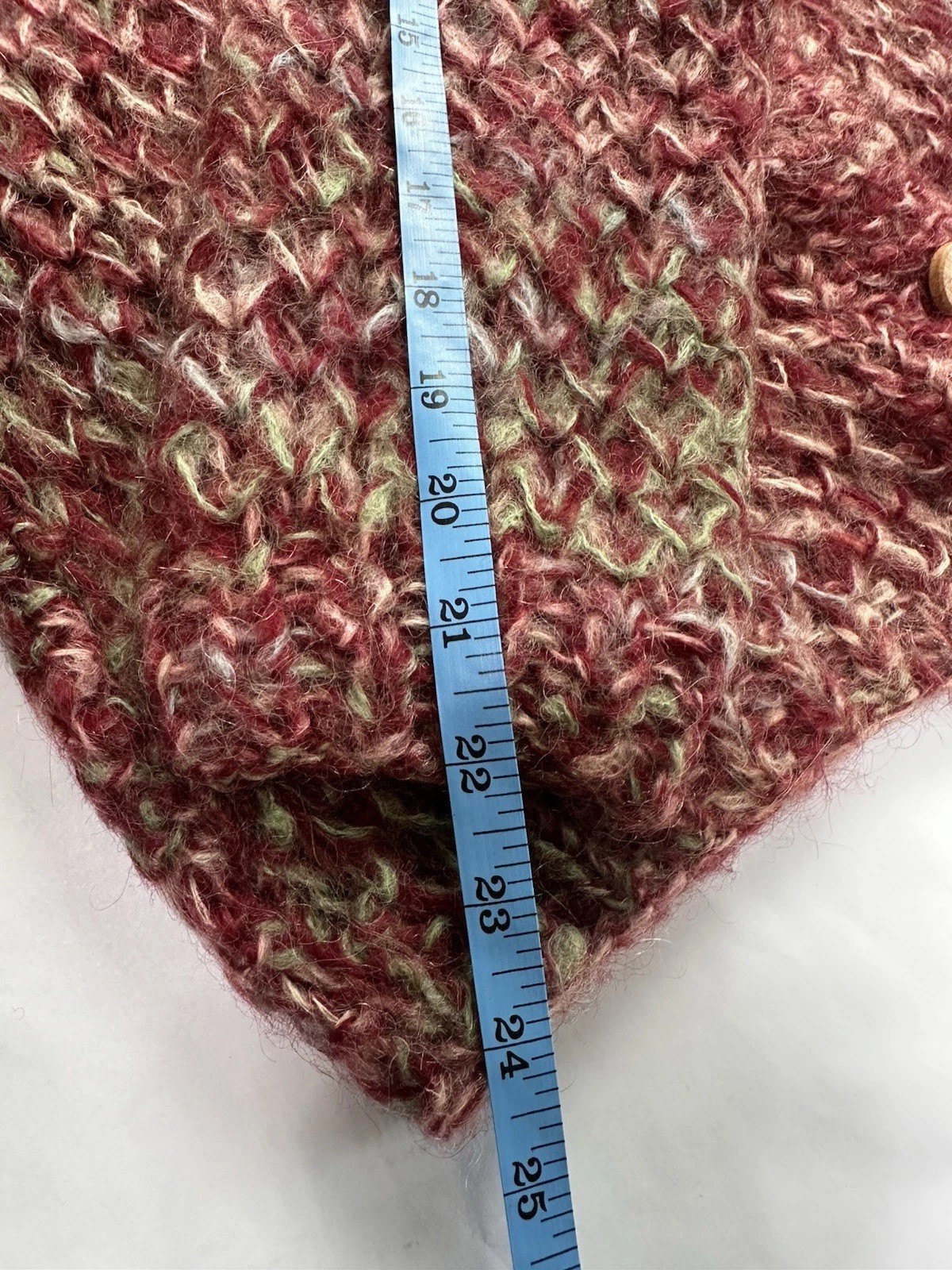 Rare! Vintage 1950’s Sweater Wool Mohair Thick Knit Made In Italy Wooden Buttons