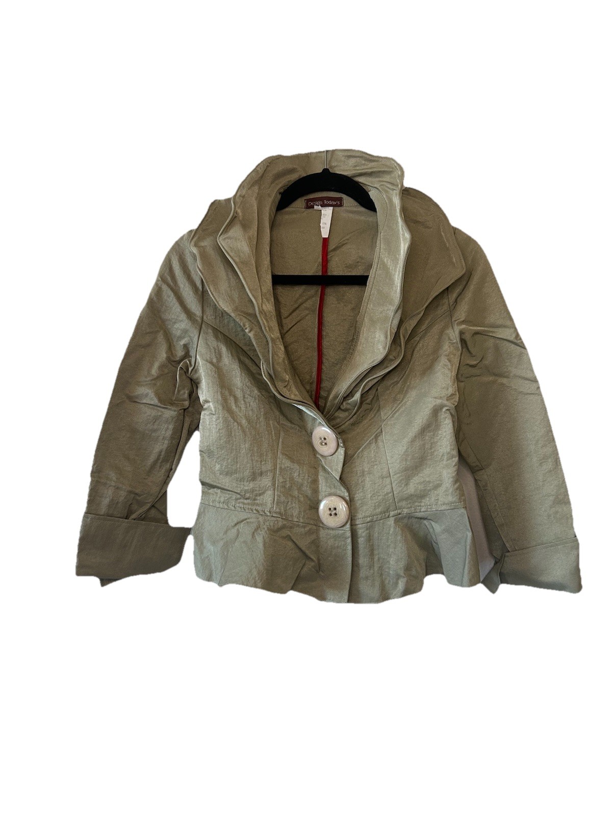 VTG 90s Y2K Todays Designs Song & Sung Posable Wire Collar Ruffled Blazer Jacket