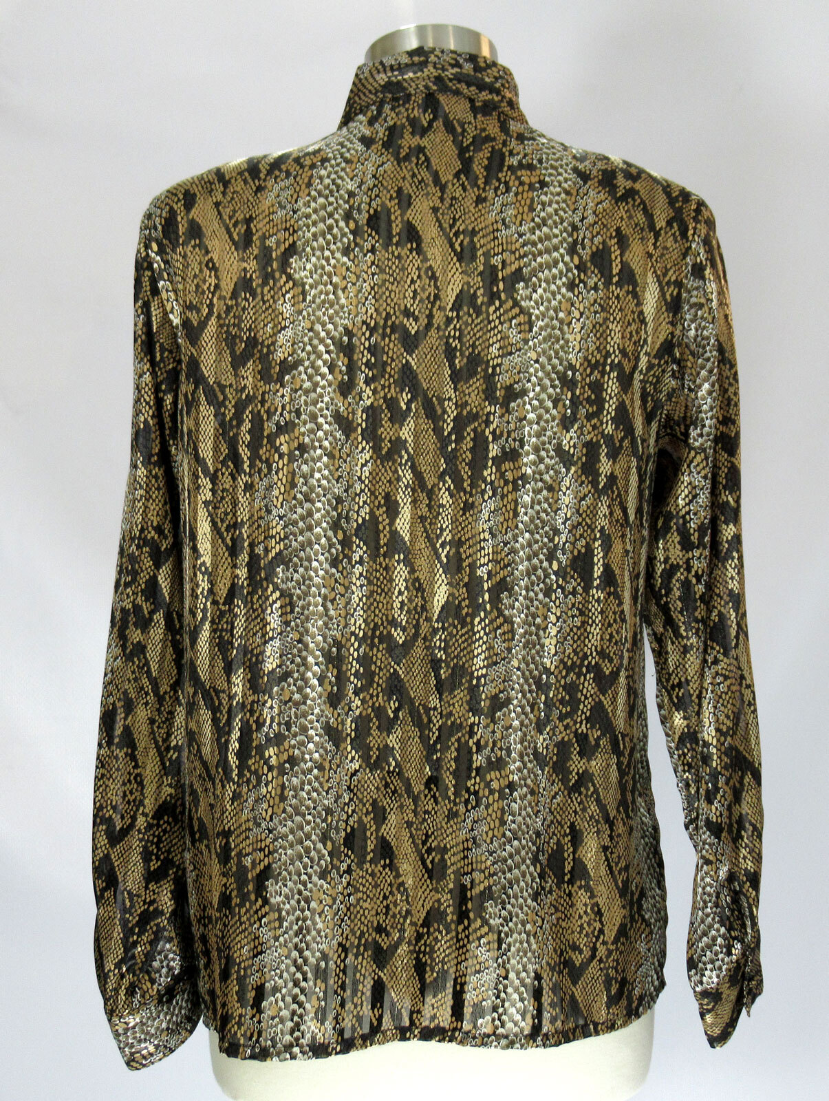 Vintage 1980s or 1990s Snake animal print long sleeved blouse