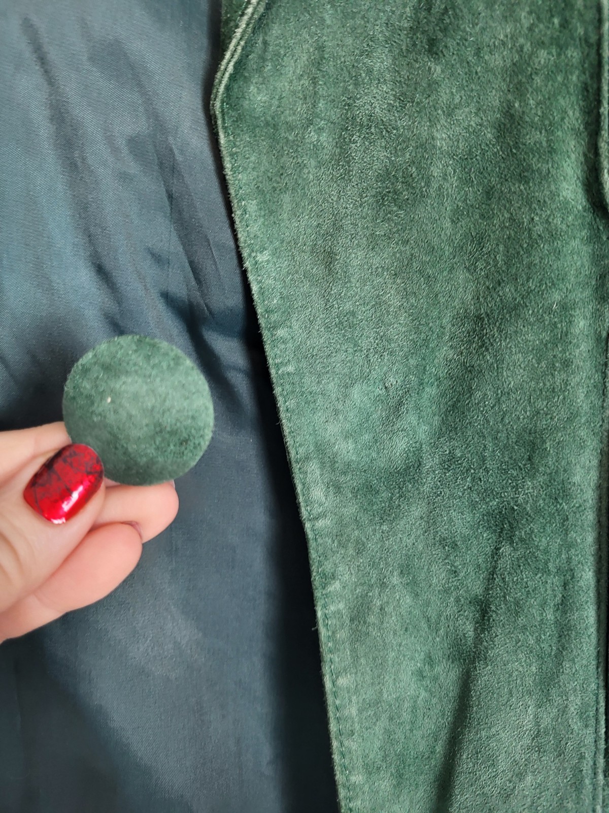 Vintage Braefair Leather Jacket Coat (L) Green 80’s Retro Classic Dressy Work