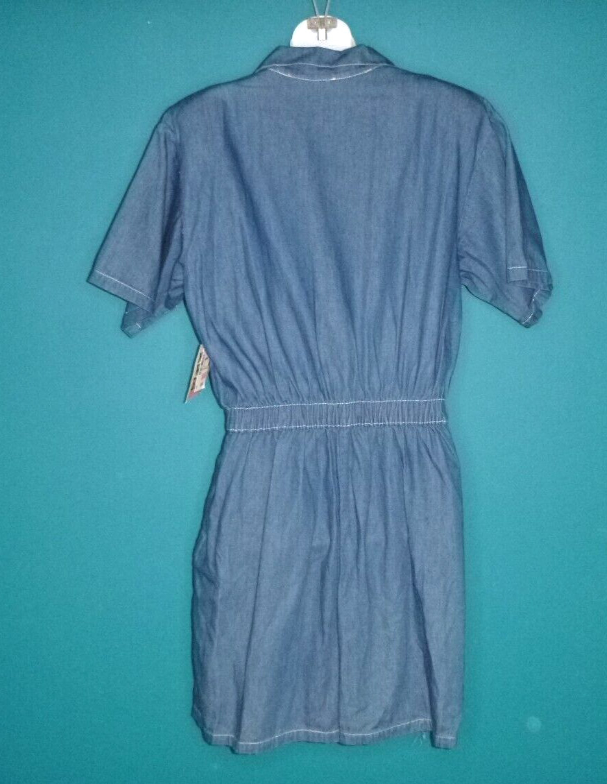 NOS Vtg 80s Northwest Blues Montgomery Wards Blue Denim SHorts Romper Sz M/L