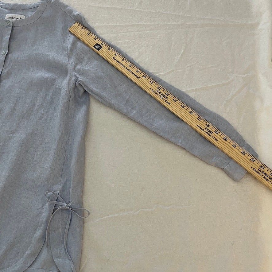 Peck & Peck 100% Linen Button Up Blouse Sz S Coastal Grandmother Lagenlook