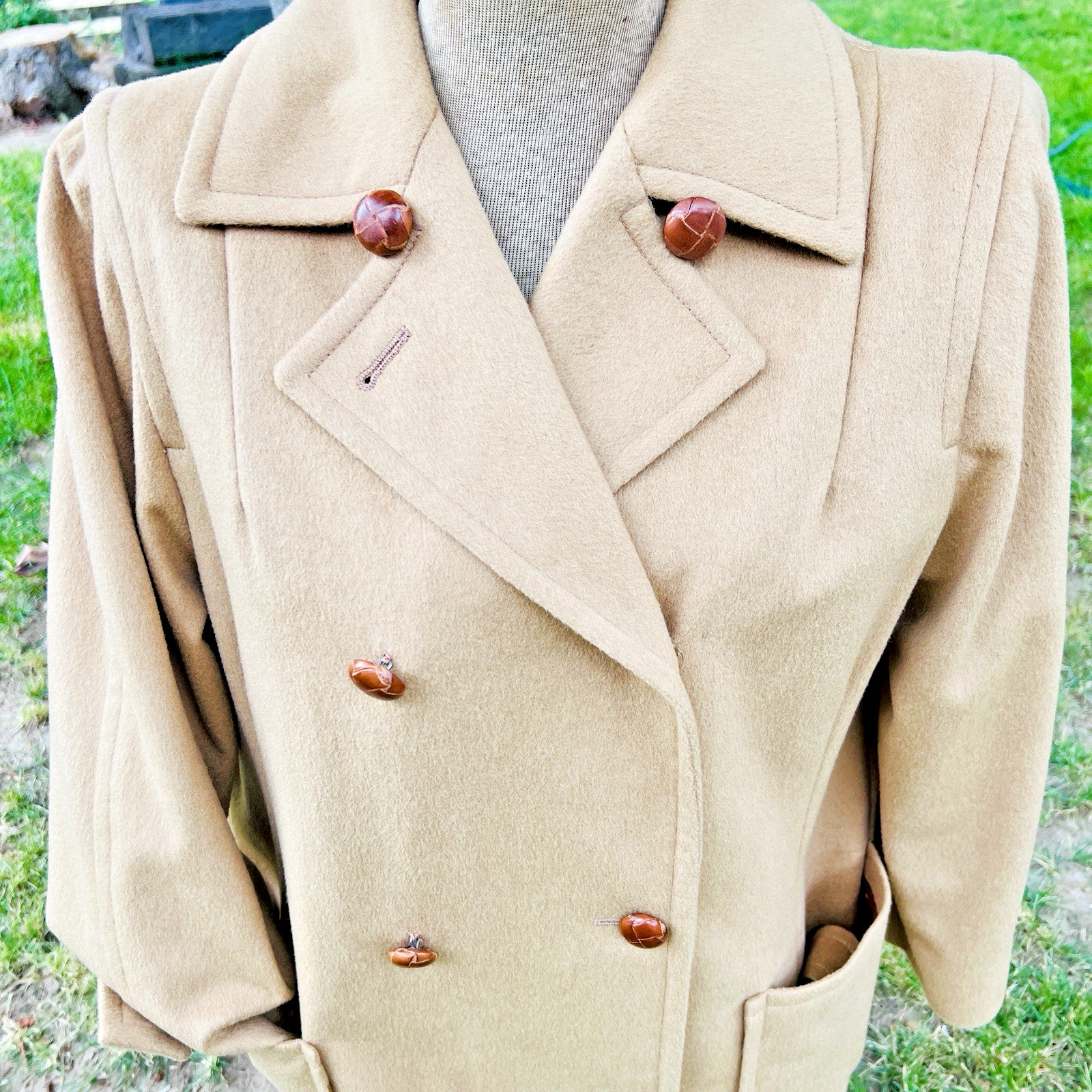Riel Coat Co. Vintage Wool and Cashmere Coat Made in the USA Camel Color XL