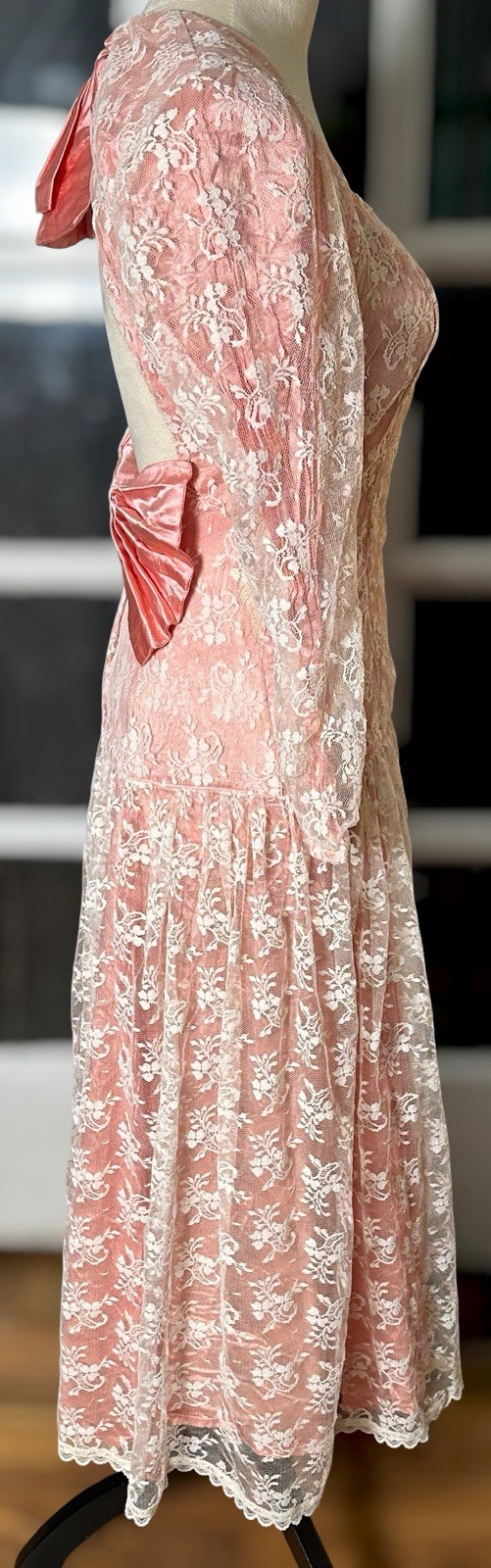 Gunne Sax Jessica McClintock Vtg 80’sDress Lace & Satin Romantic Victorian Party