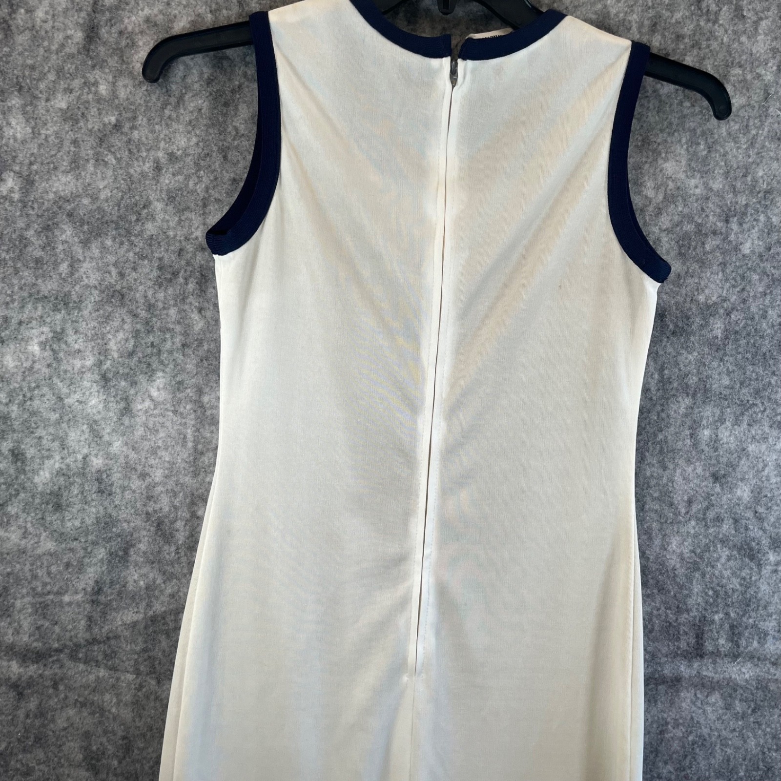 Vtg Westbury Fashions Dress Zip Up Polyester Modest Retro Scoop Neck Anchor