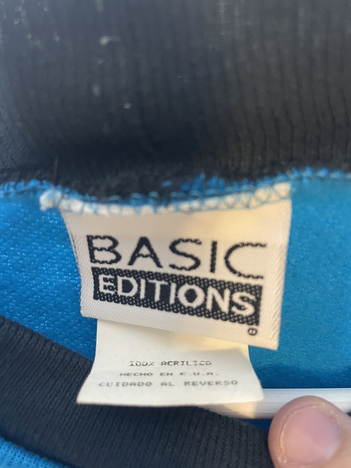 VTG Basic Editions Singing Lessons Cat & Birds Blue Sweatshirt 1X Granny Core