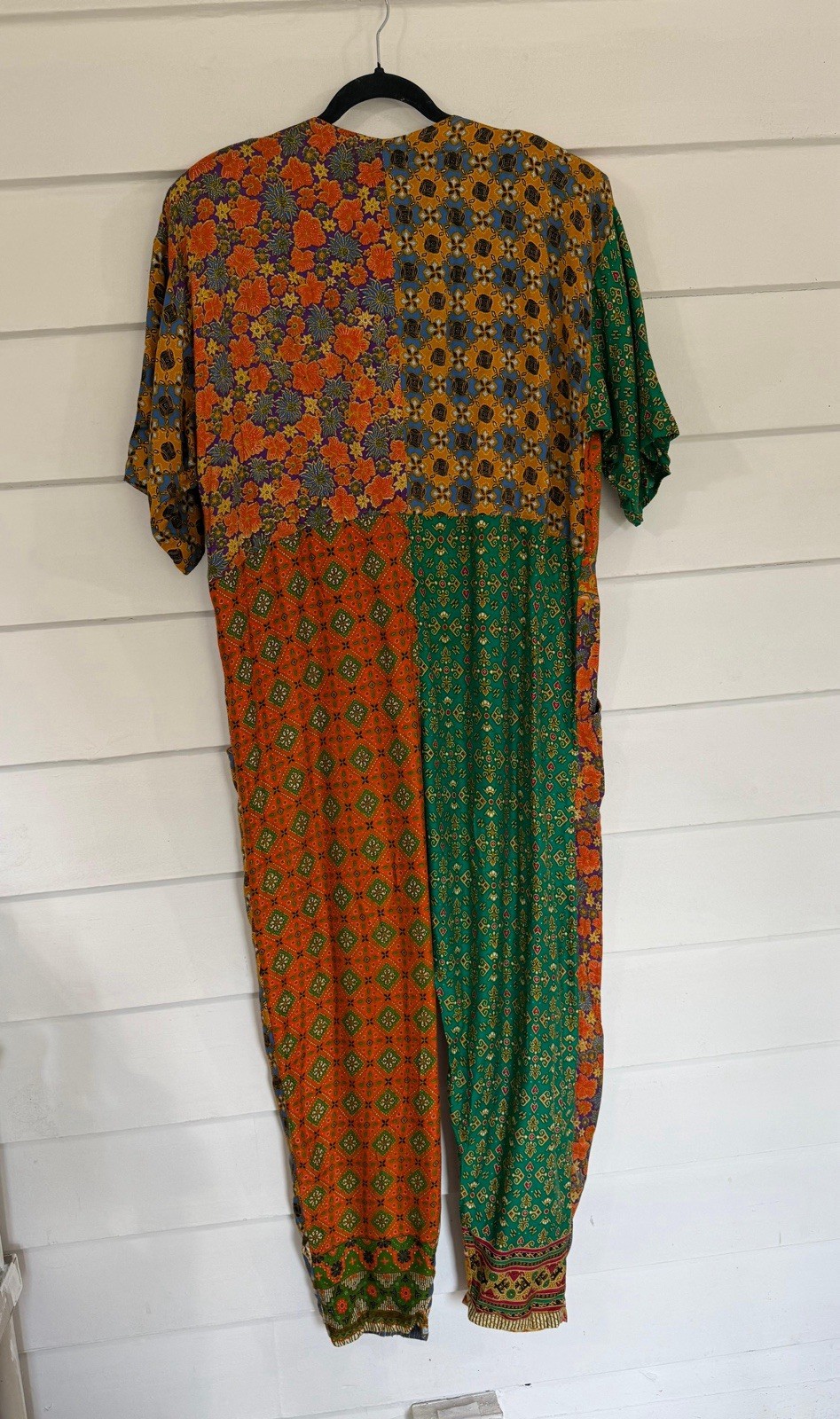 Vintage 90s OK Mike Hip Hop Relaxed Patchwork Flowy Romper Jumpsuit One Size