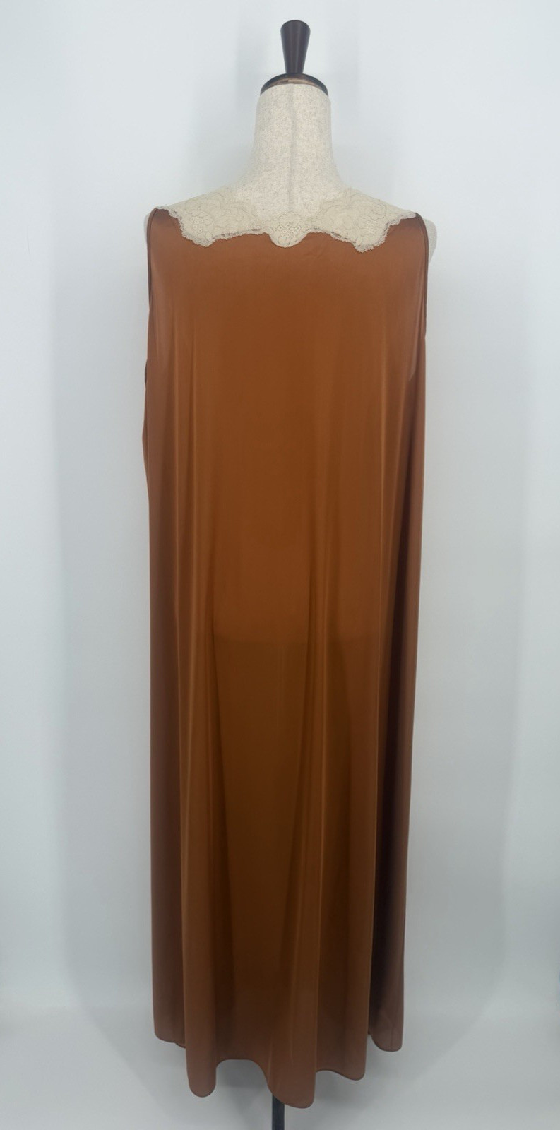 VTG VANITY FAIR Lace Nightgown And 1/2 Zip Robe Womens XL READ Retro 70s
