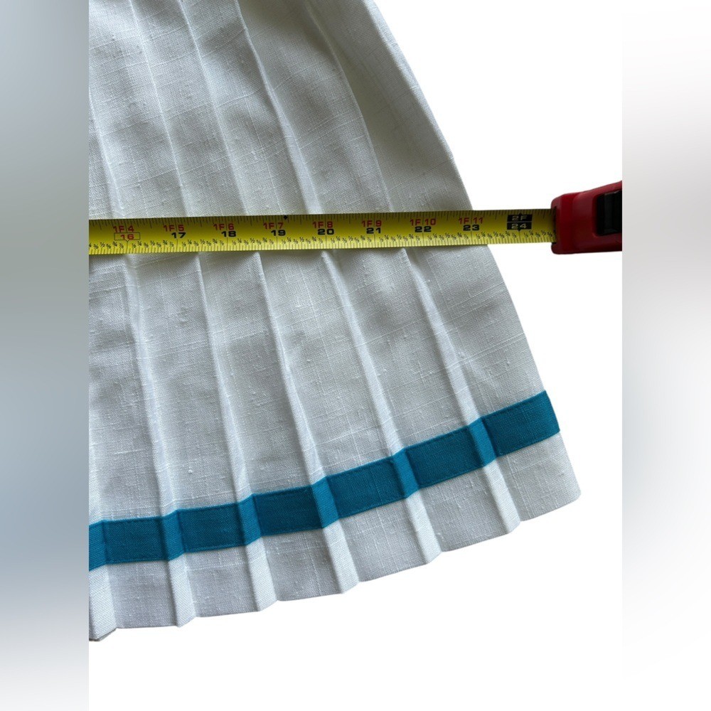 Preppy Tennis Cottage Fitness Vintage 90s White & Blue Pleated Comfy Cheer Skirt