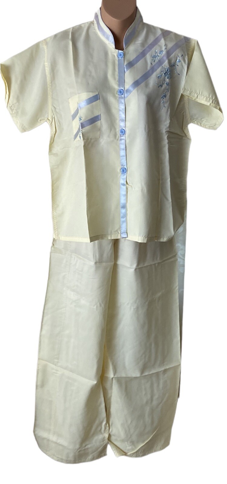 Miss Hollywood Original Label Sleep Button Down Vintage 2 Piece Pajama Set SZ 36