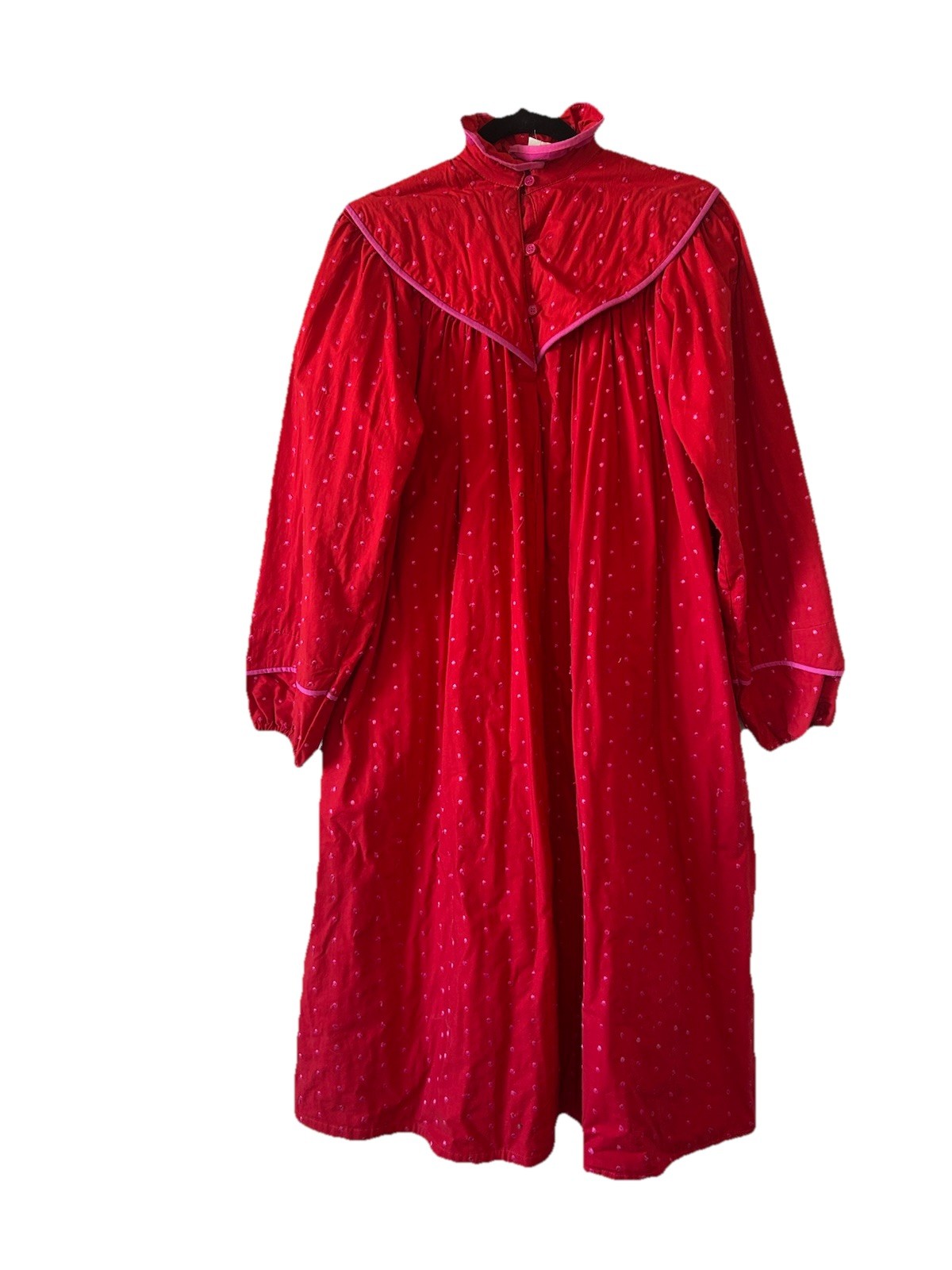 VTG 90s Oilily Embroidered Polka Dot Nightgown Maxi Netherlands Cottagecore S/M