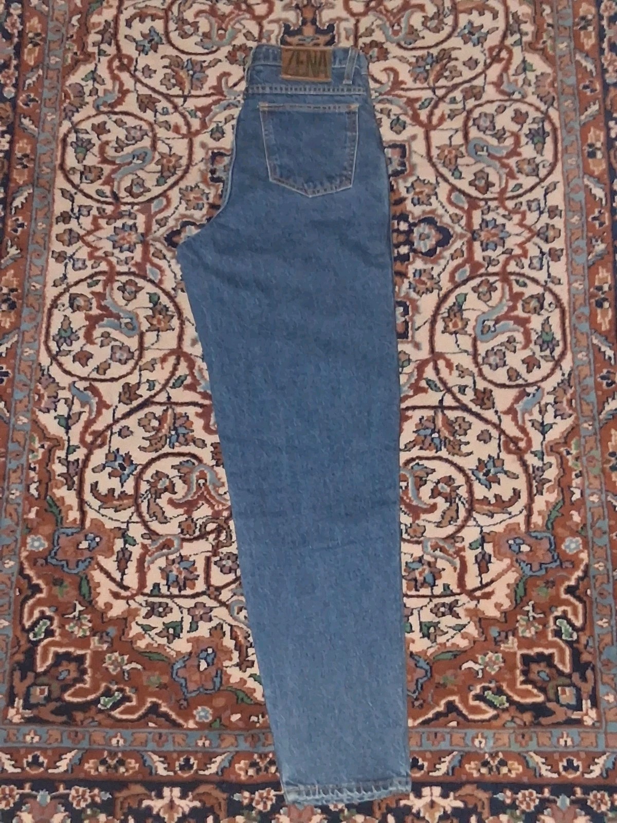 Zena Mom Jeans High Waisted Tapered Leg Medium Wash Blue Denim Womens 8 Vintage