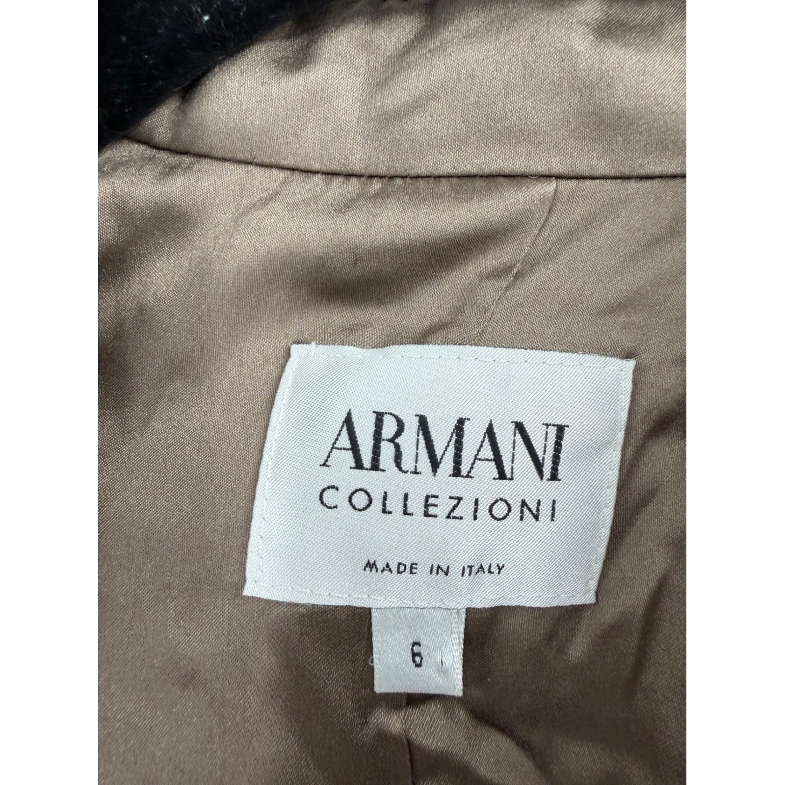 Armani Collezioni Jacket Womens 6 Brown Virgin Wool Silk Vintage Quiet Luxury