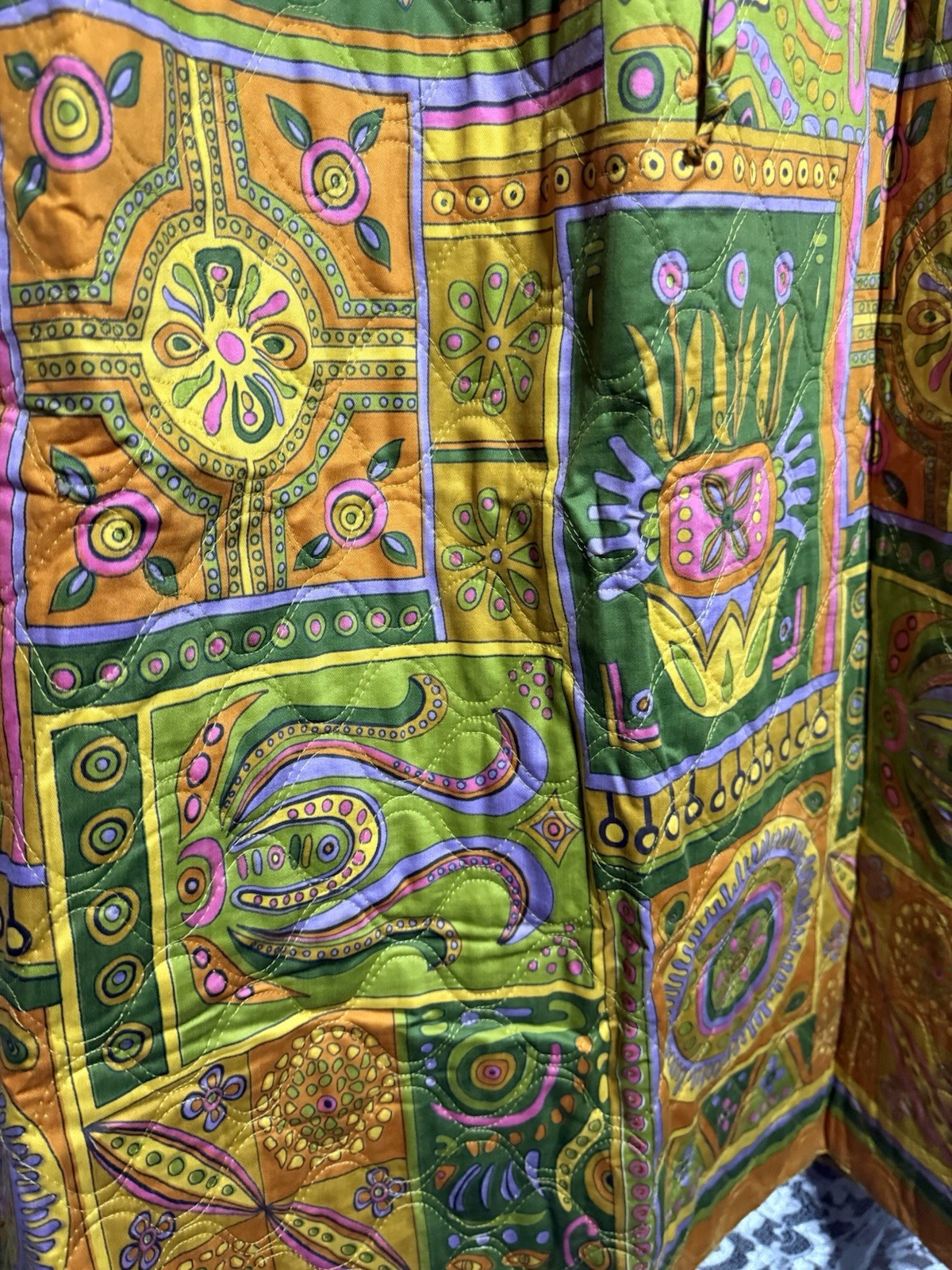 Alex Colman California Colorblock Quilted skirt in vibrant colors XS 70s