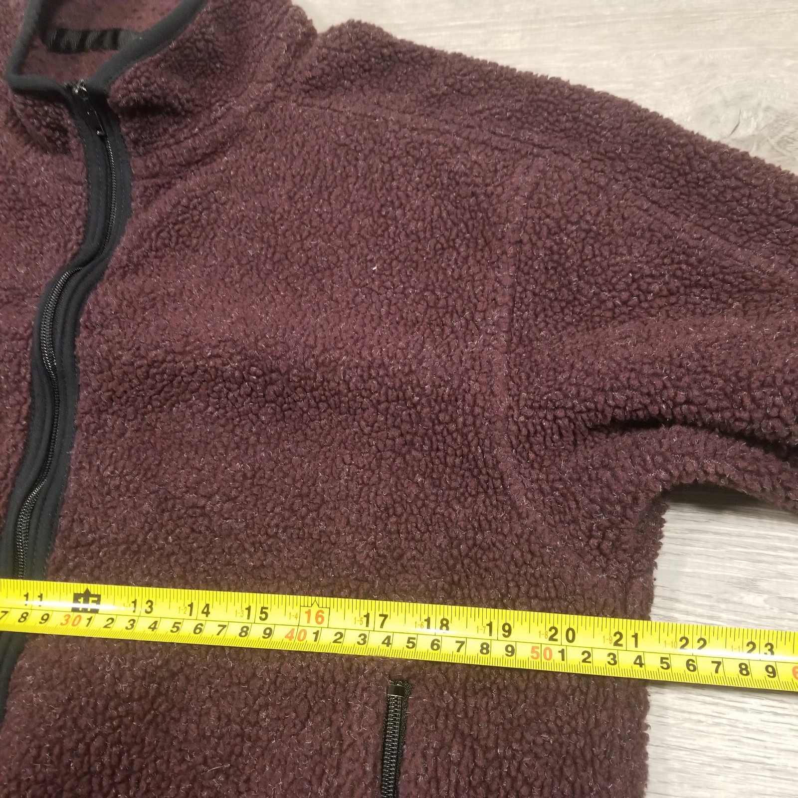 Vintage 90s Woolrich Full Zip Sherpa Fleece Jacket Womens Medium Maroon Burgundy
