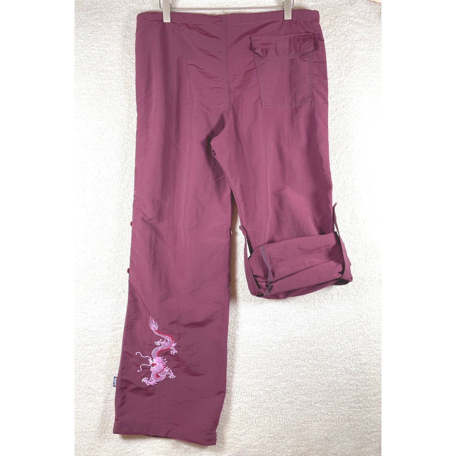 vintage 90s Y2K tag rag dragon roll up wide leg raver utility pants *no size*