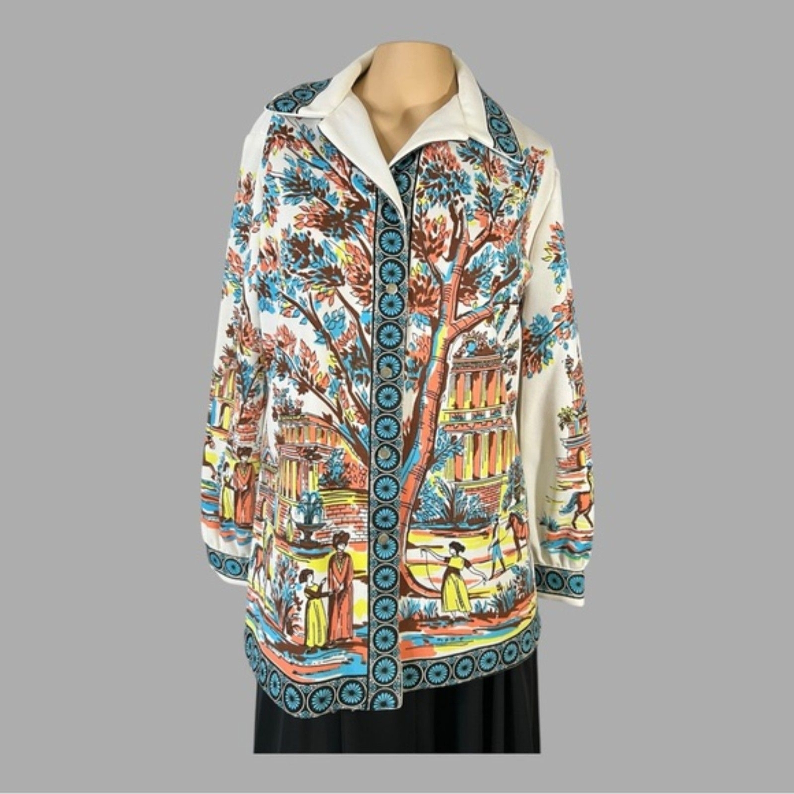 Hamilton “8” Dallas Vintage Storybook Scene Blouse