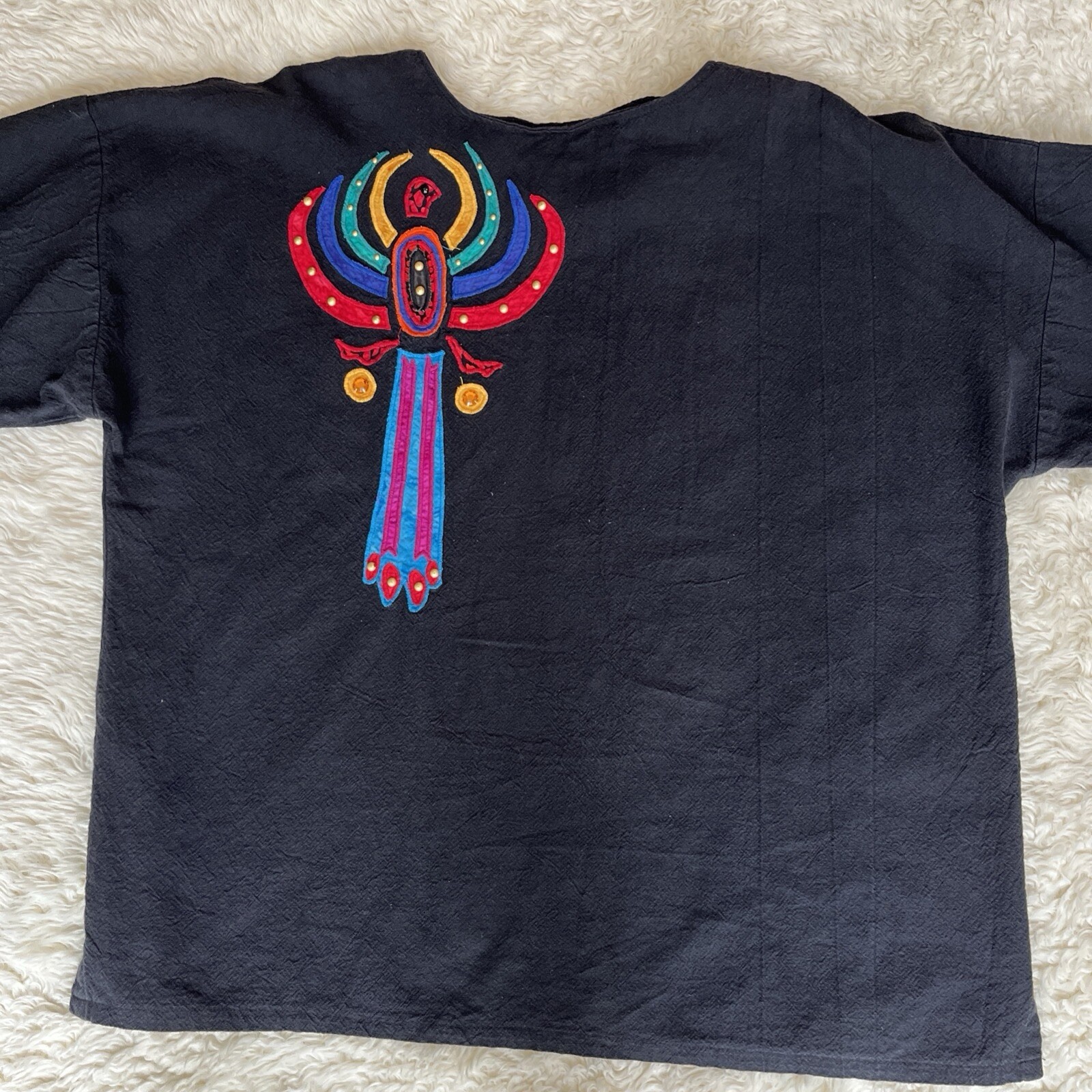 Vintage Alfredo’s Wife Top Shirt Size Medium Phoenix Fire Bird RARE 70s 80s Boho