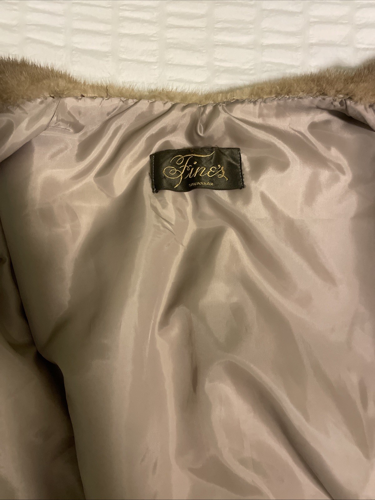 Vintage Light Golden Brown Mink Fur Stole Shawl Fine’s Savannah NEEDS RESEWN