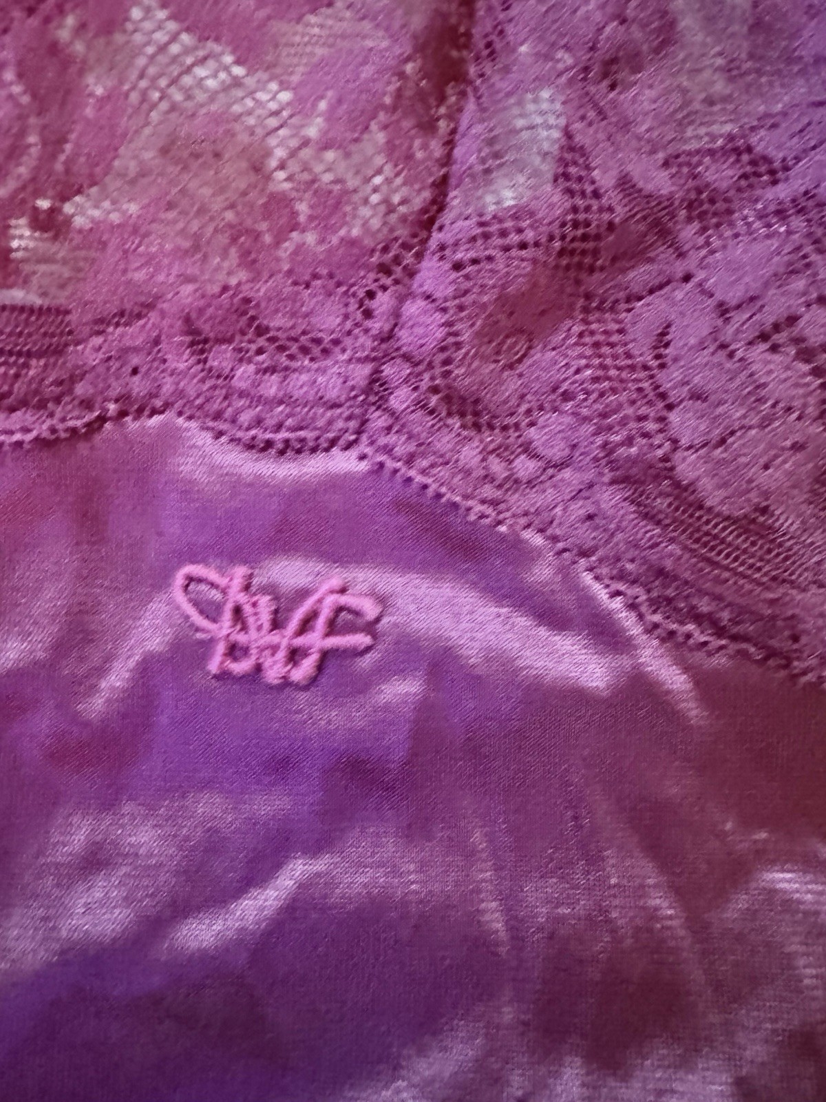 VTG DVF Diane von Furstenberg Teddy Bodysuit Lace Tap Shorts Burgandy RE 7 S