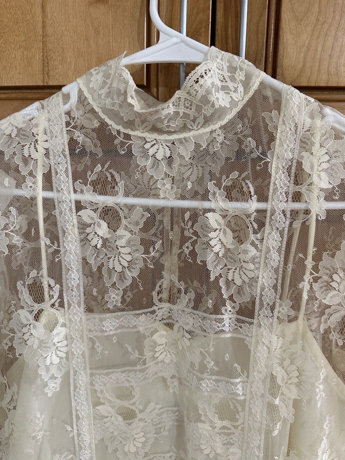 Vintage 80s x 1920s S Scott McClintock Ivory Drop Waist Edwardian Lace Dress