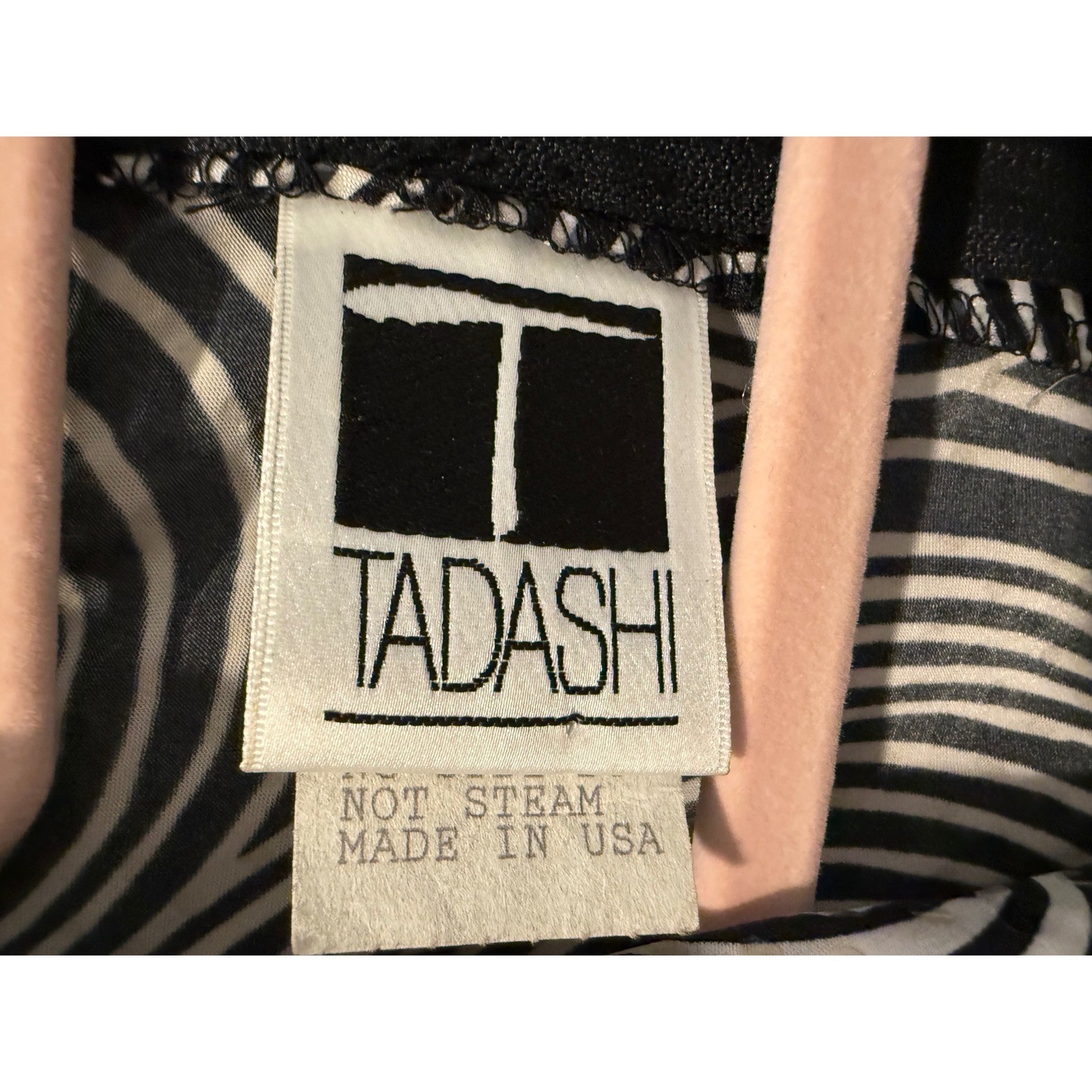 Vintage 90s Tadashi Sequin Zebra Swirl Ruched Sleeveless Top Medium