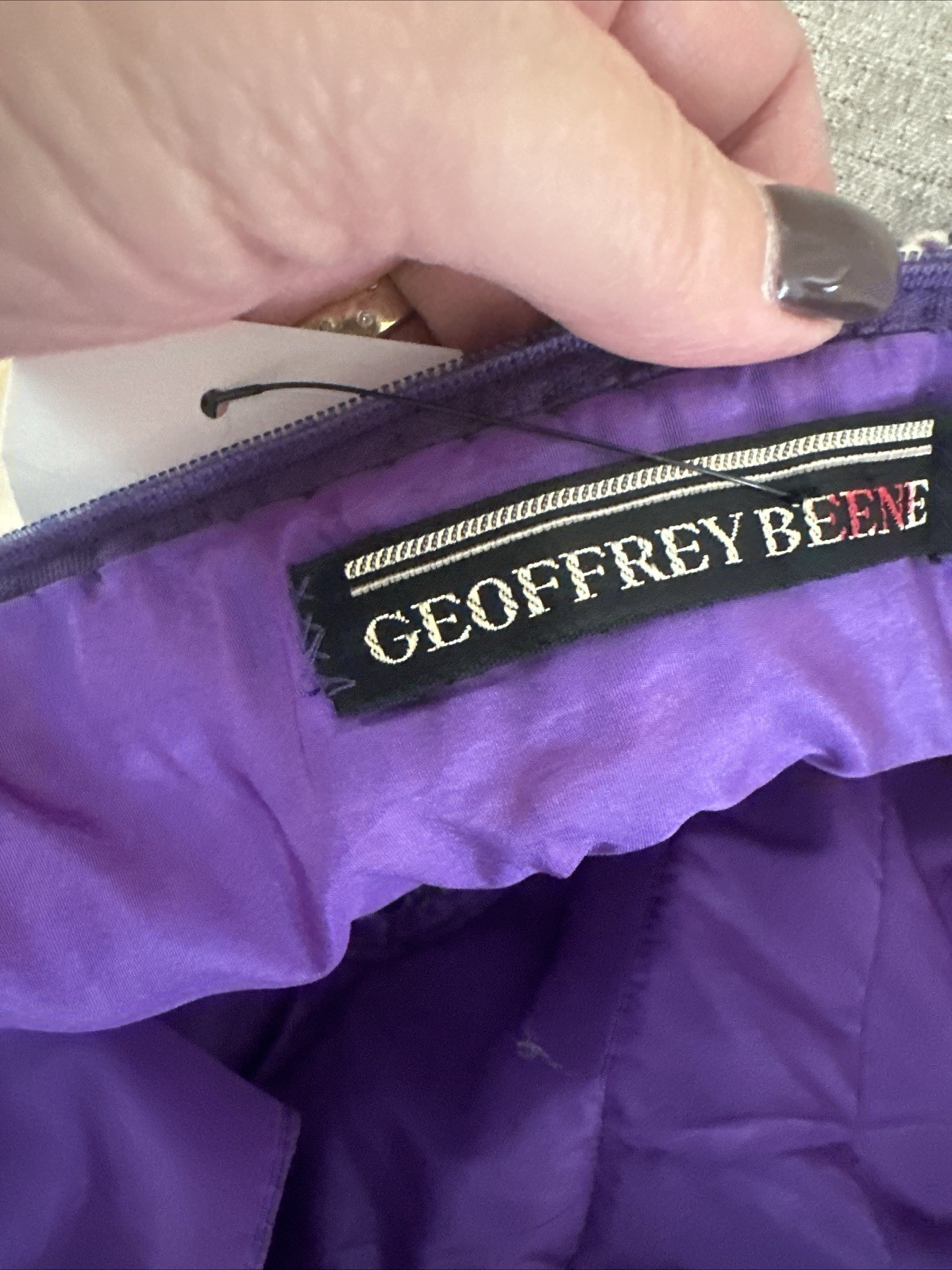Geoffrey Beene Circa 1965 Purple Nubby Tweed Empire Swing Dress Vintage Size 6