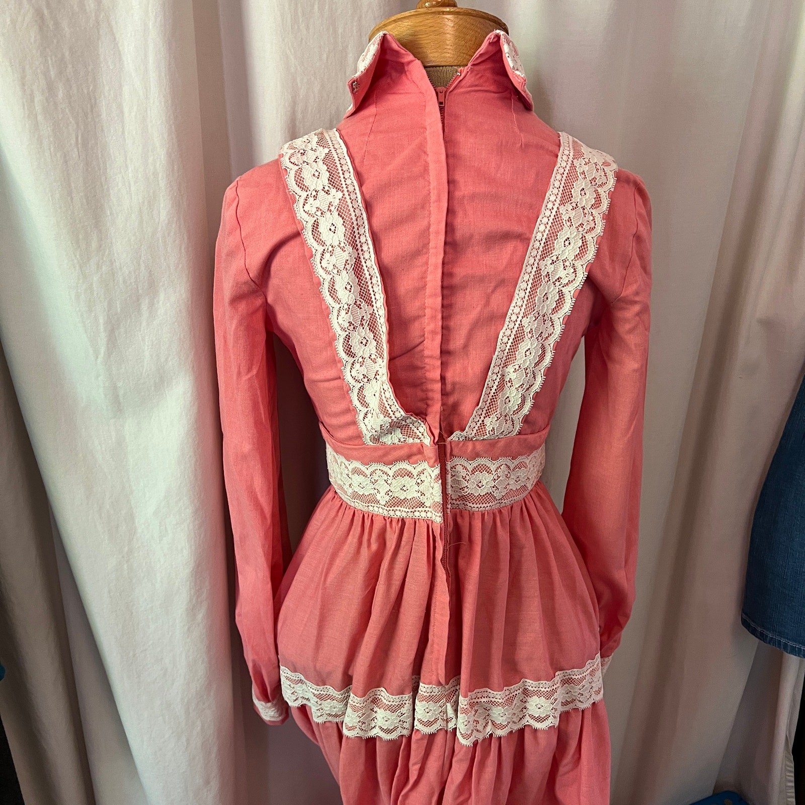Vtg 70s prairie style maxi dress romantic western cottage core Victorian revival