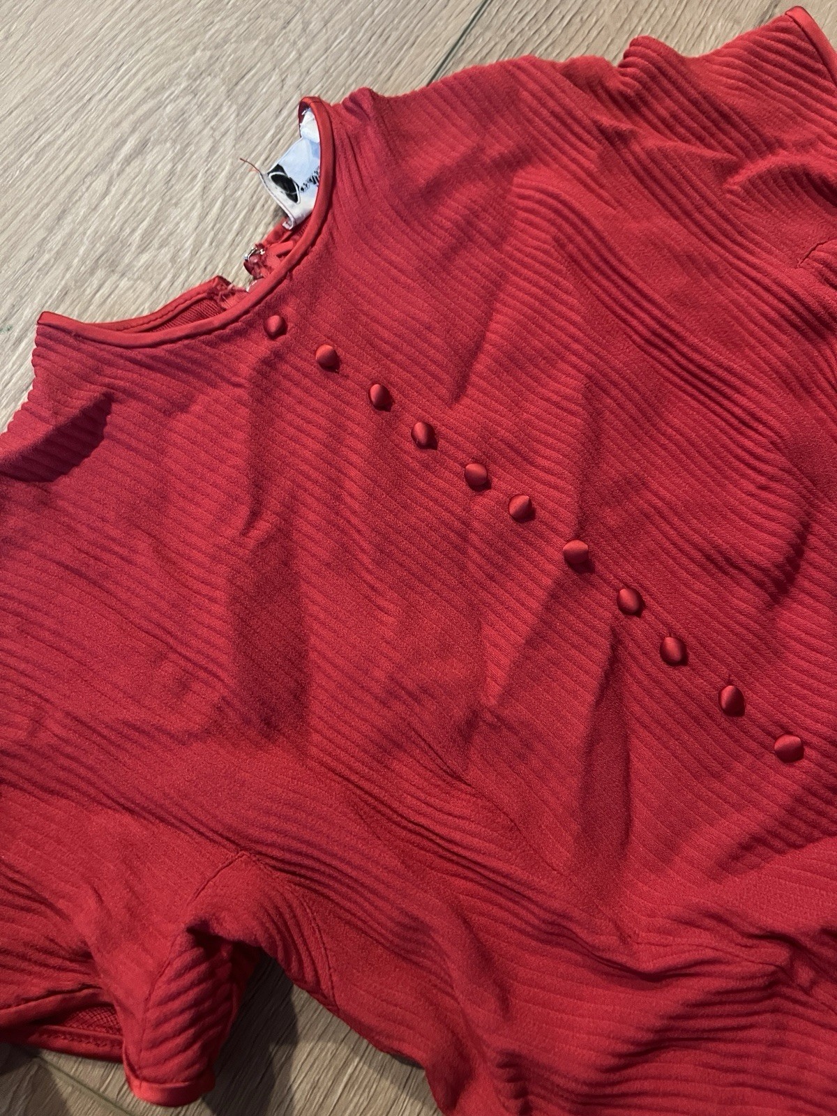 VTG Johnathan Logan Juniors Dress Red Pleated C.1960 (With Original Tags)