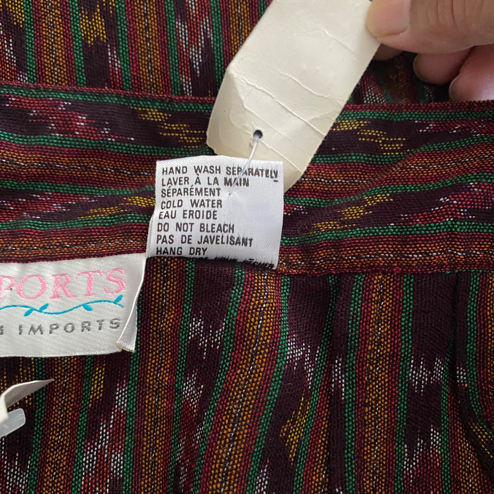 VTG Passports Of Pier 1 Imports Wrap Skirt Sz S Multi Cotton Tribal Ikat NWT