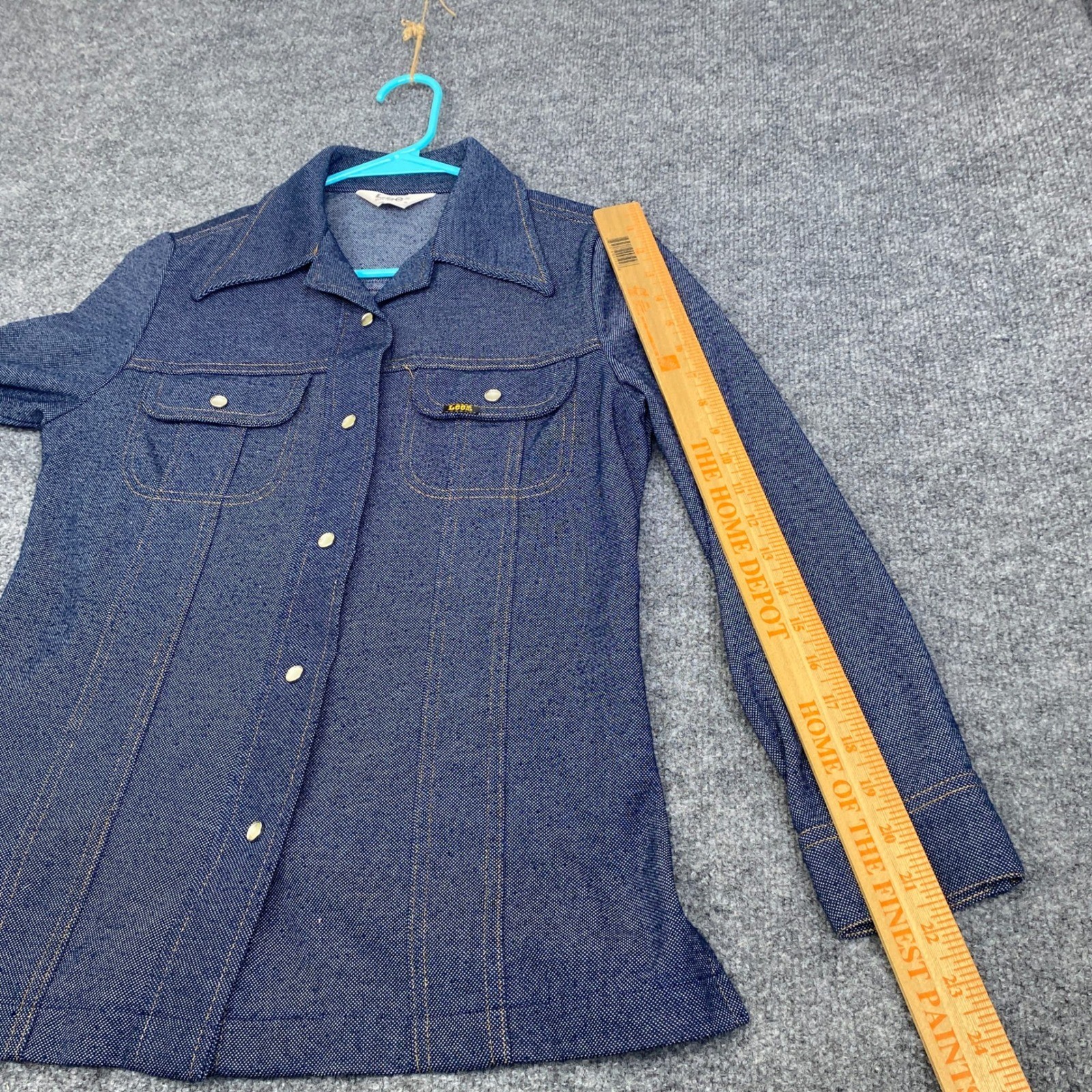 Vintage Lee Riders Blue Denim Look Snap Front Shirt Jacket 60s 70s ?