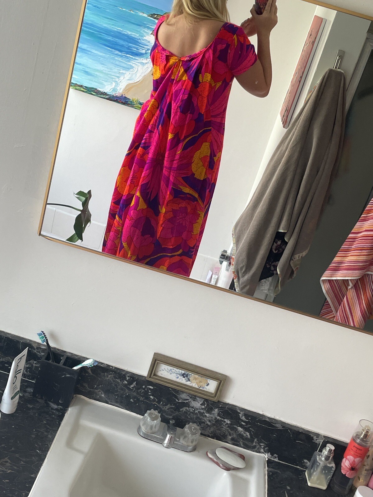 Sun Fashions Of Hawaii Honolulu Colorful 1970 1960 Dress Groovy Vintage Medium