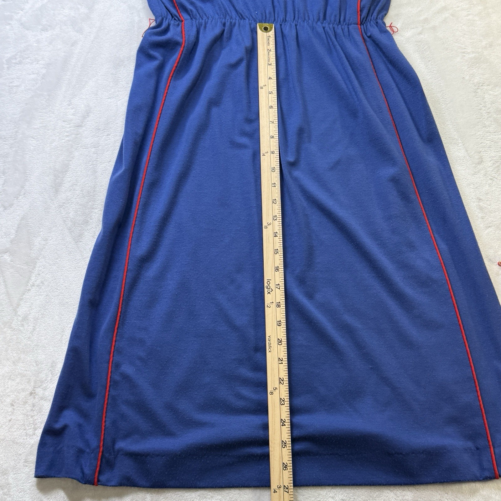 Vtg 60s 70s Act I NY Prairie Puritan Mod Midi Sleves Dress Sz 3/4 USA Belted