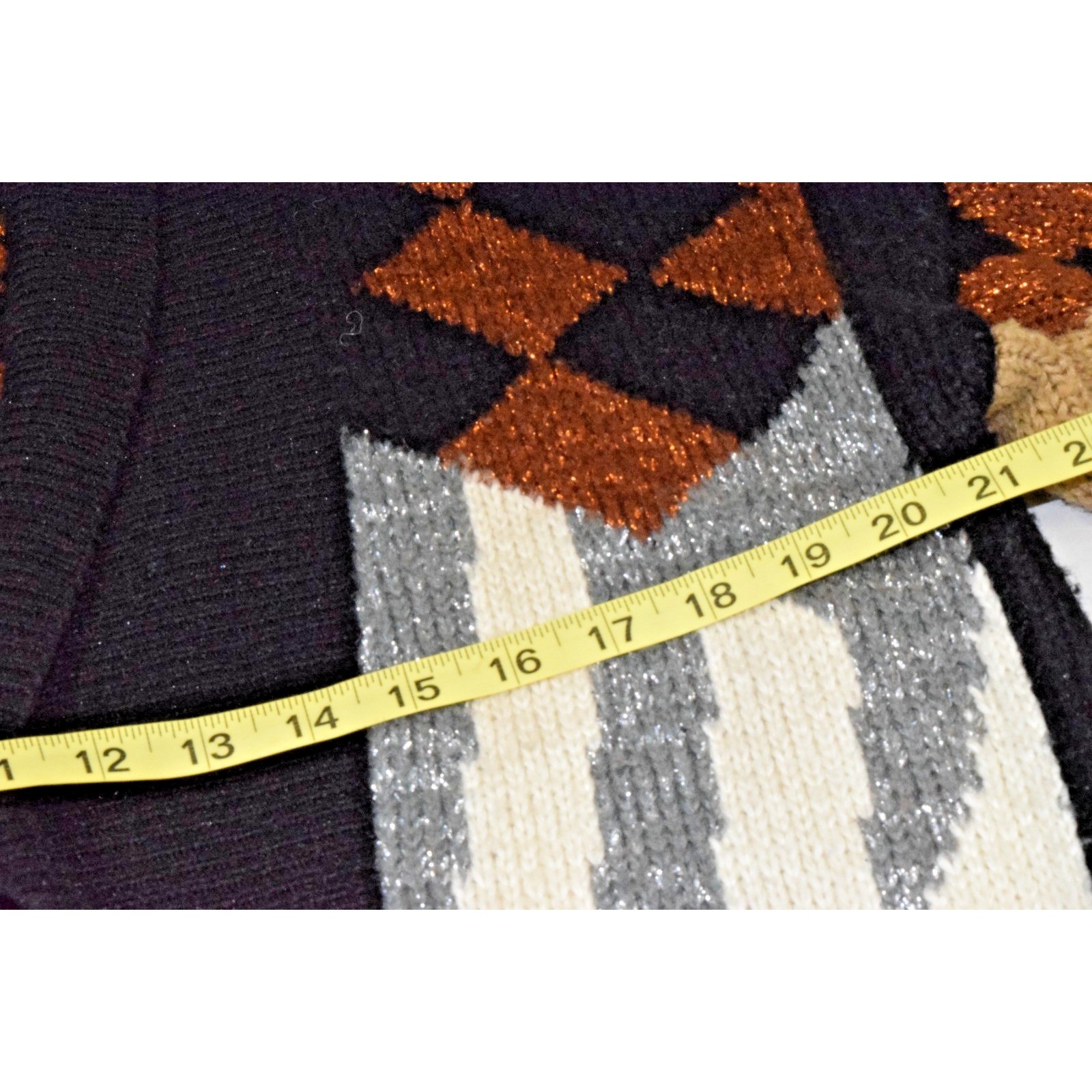 Vintage Cardigan Sweater Bramble Lane Size M 80s Sparkly Geometric Wide Shoulder
