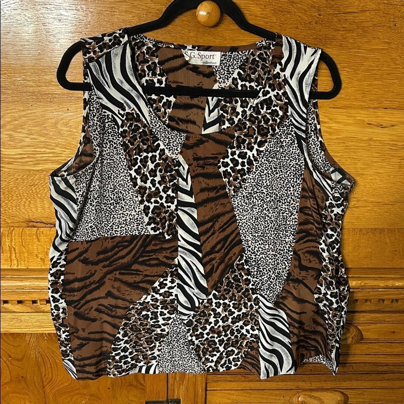 Vintage Y2K Indie Sleaze 3 Piece Set Mixed Animal Print Shirt Tank Skirt Club
