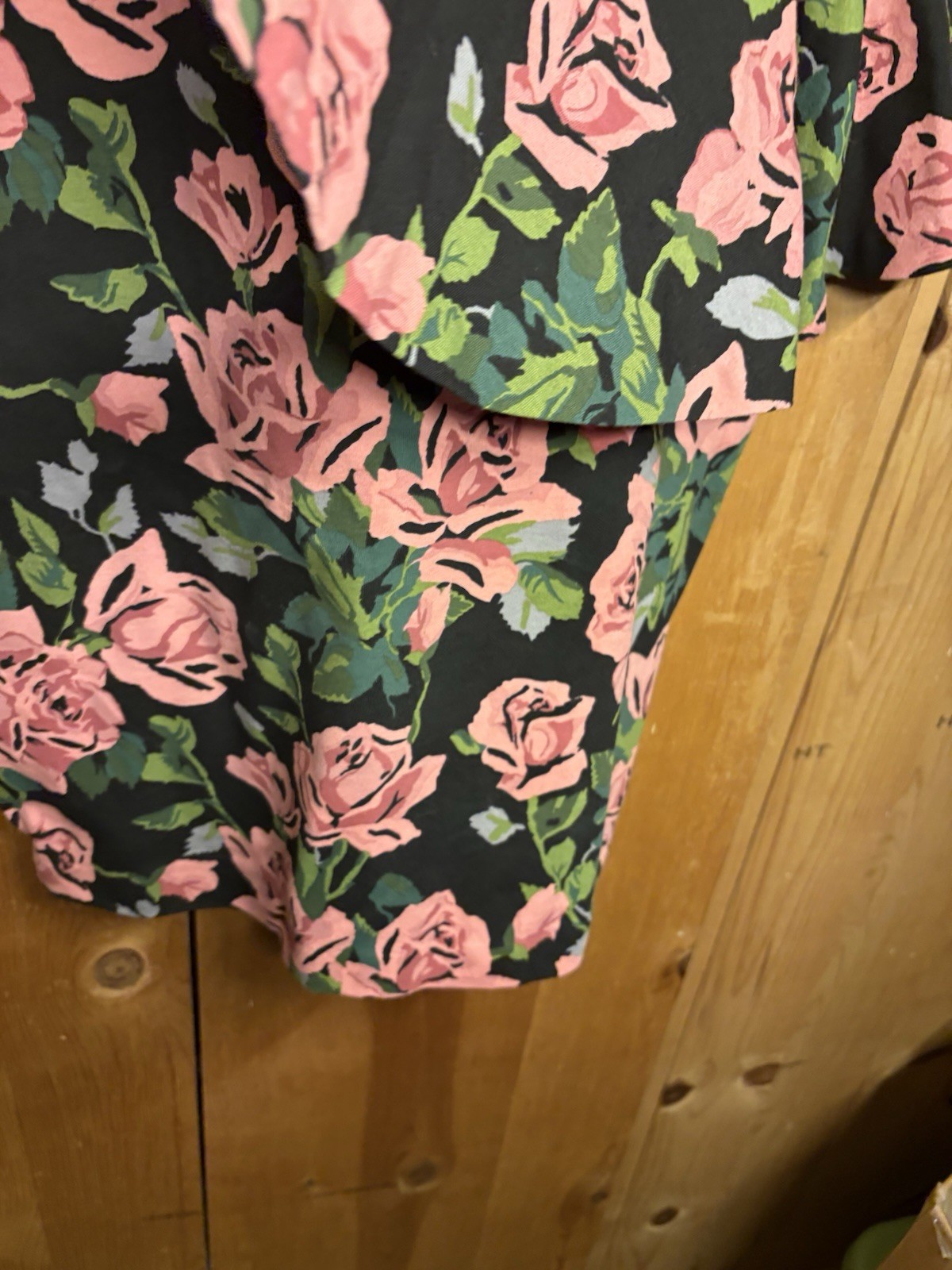 VTG Betsey Johnson Pink Rose Peplum Waist Sz L NWT Sexy Stretchy Body-con 40/34