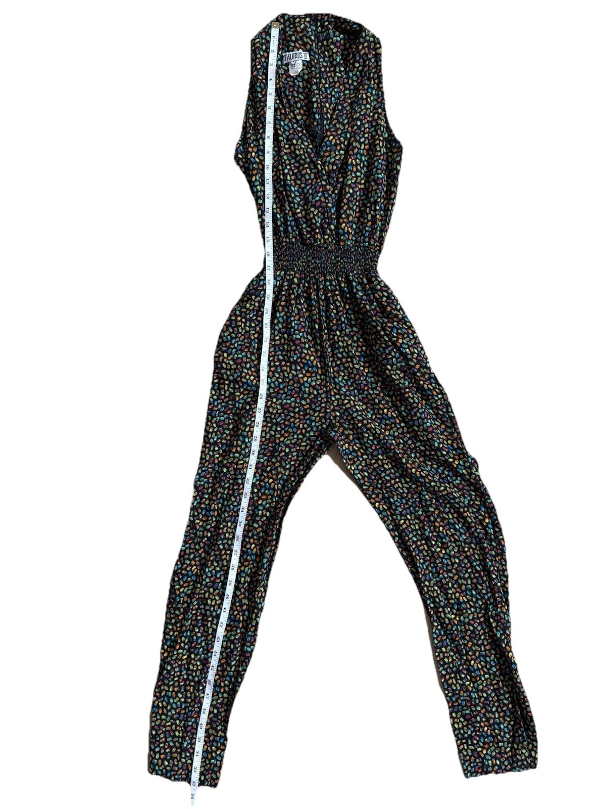 Taurus II 1980s 1990sRetro Jumpsuit Vintage Size 6 Bright Funky Print