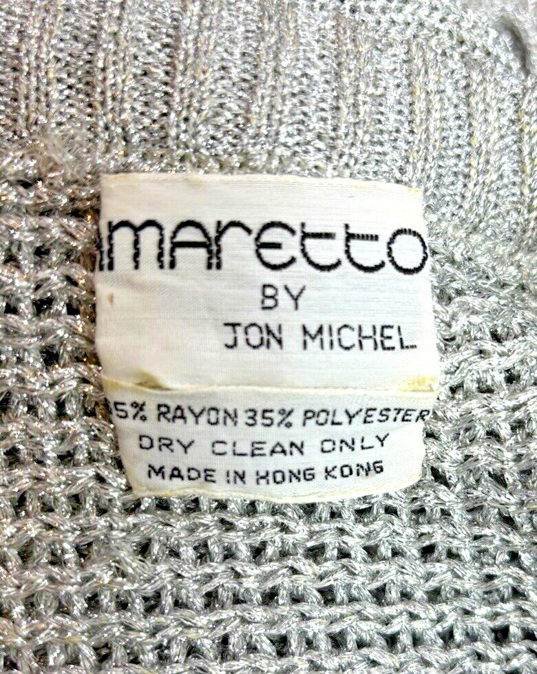 Maretto by Jon Michele Vintage Metallic Knit sweater 70’s Disco