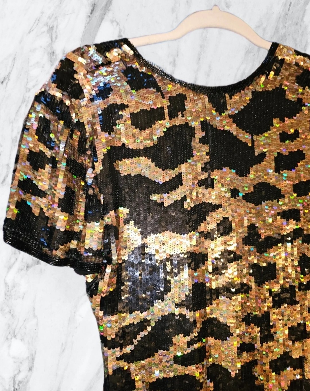 Y2K Dress Womens (Size P) Naeem Khan Riazze Boutique Holographic Gold Black