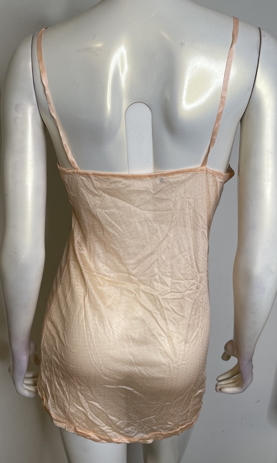 Antique Peachy Pink Pointelle Mini Full Slip S M NOS NWT Lightweight Best & Co