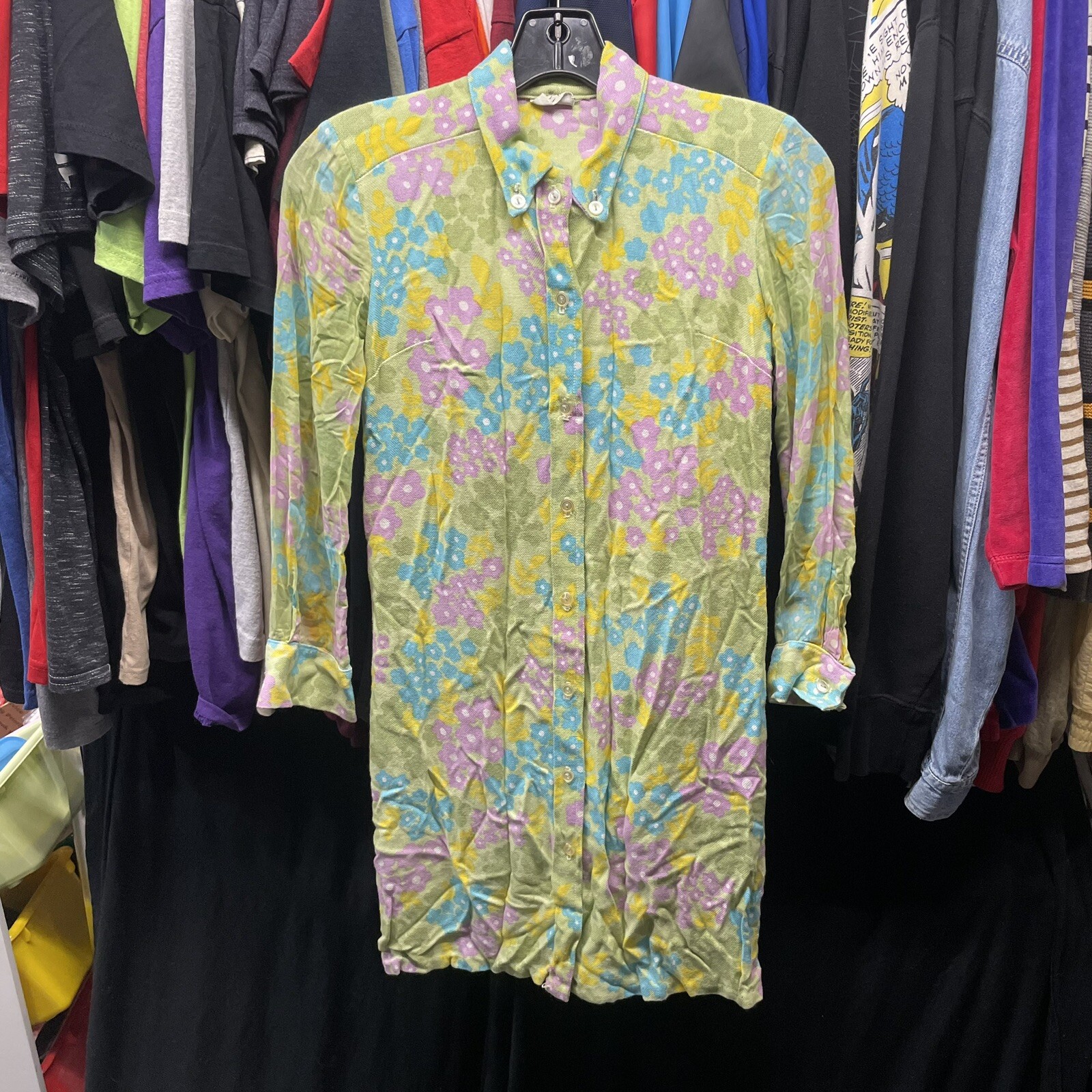 RAR Designer Fashion Womens Floral Hippie Dress No Size Damaged Vintage 1960s