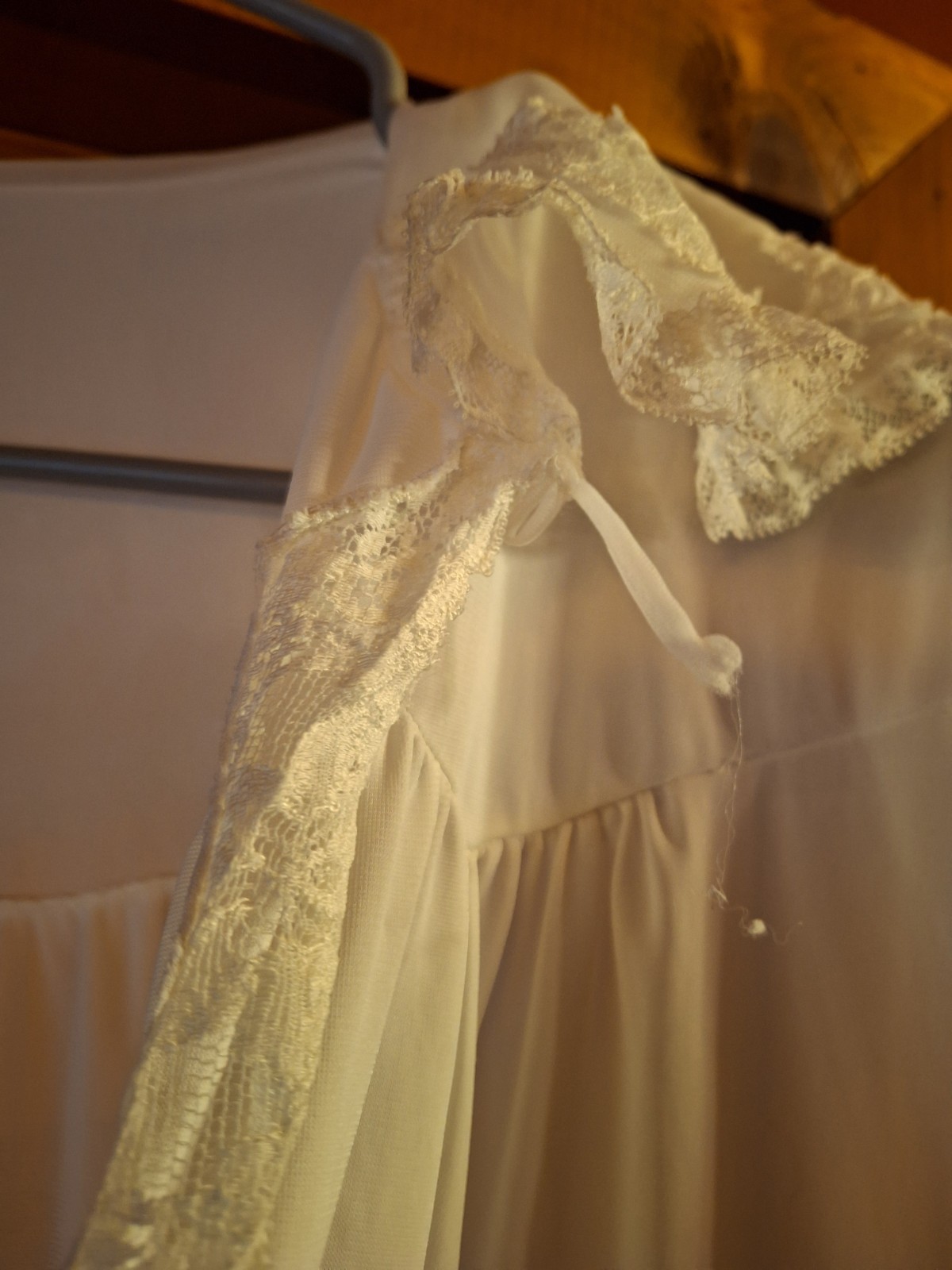 Vintage Charmode Robe White Sheer Sears & Roebuck Lace