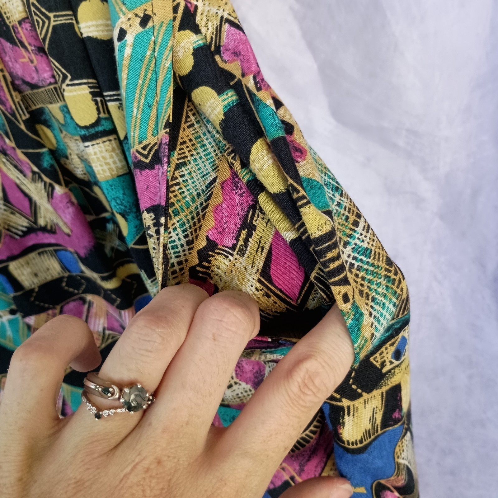 Vintage 90s BonWorth Matching Two Piece Abstract Print Shirt Pants Set