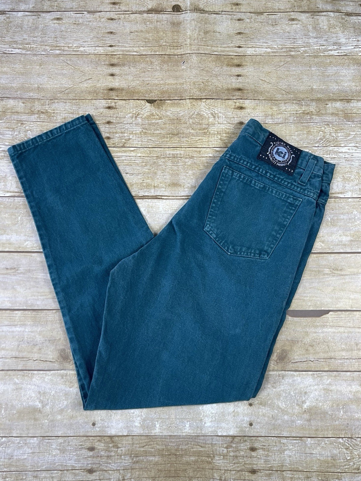 Vintage 1990’s L.E.I. Women’s Size Medium Green Jeans 100% Cotton Made In USA