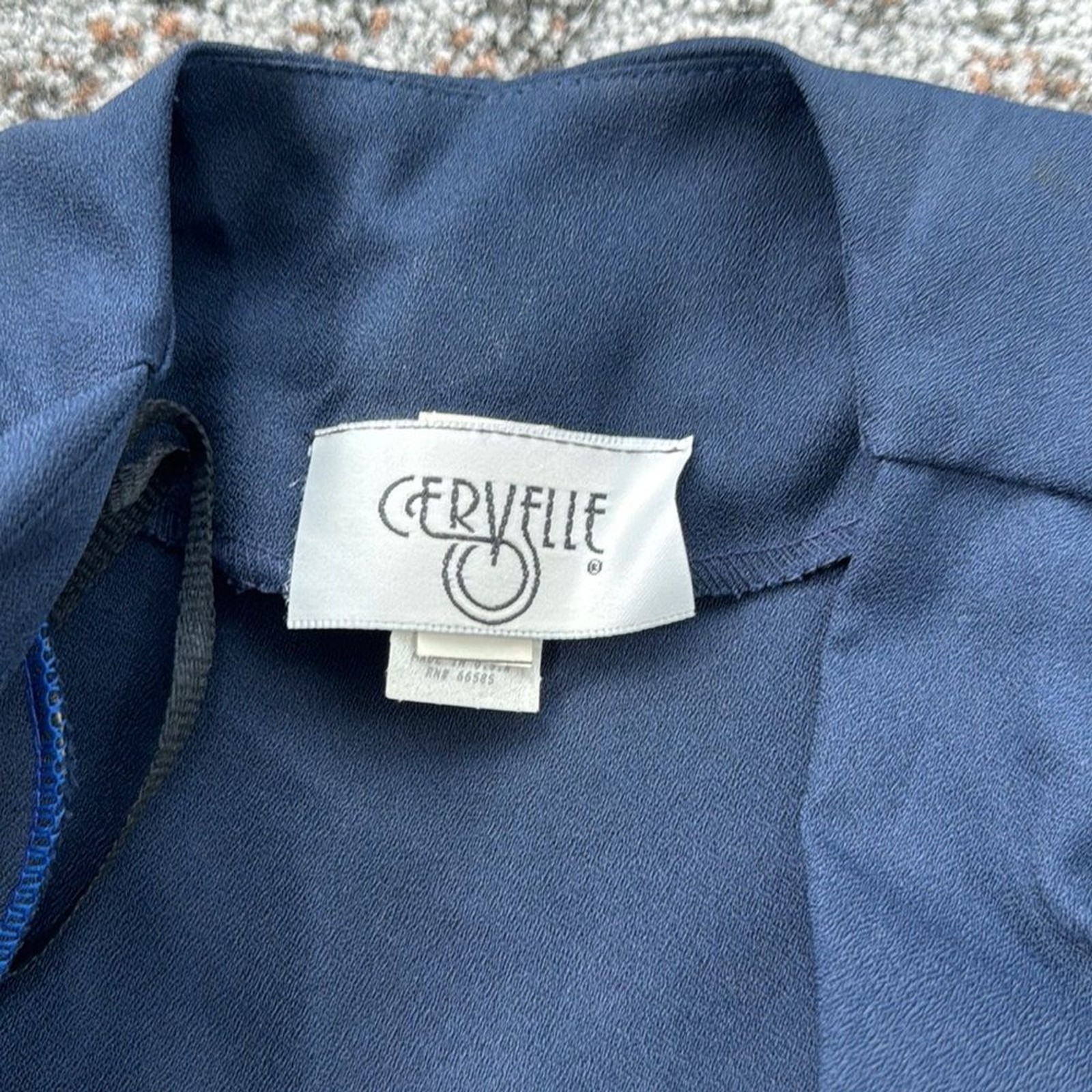 Vintage Cervelle Puff Sleeve Peplum Bow Blazer Navy White 14