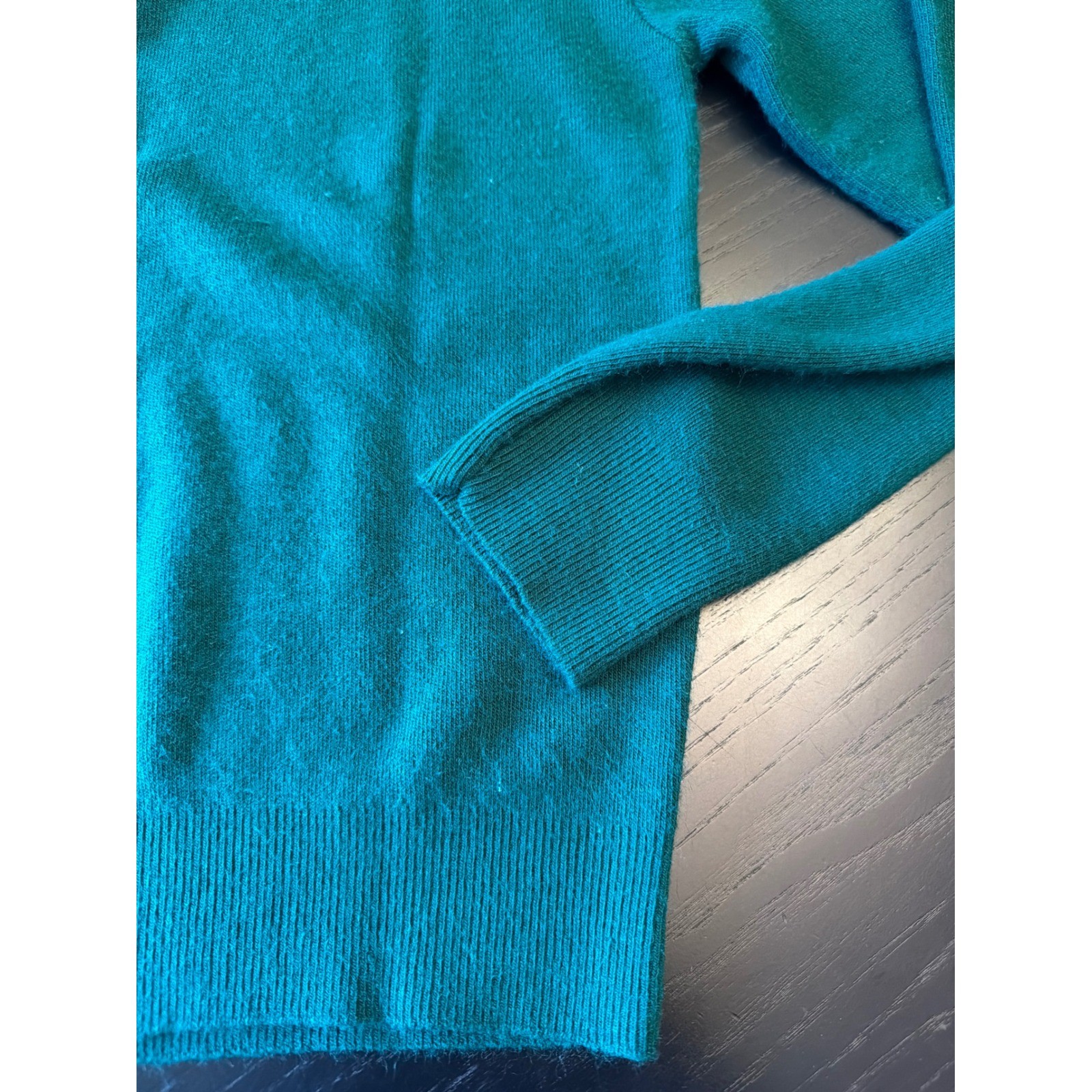 Sweetree Sweater Teal Green Vintage Mock Neck Orlon Acrylic Mod Back Zip Knit