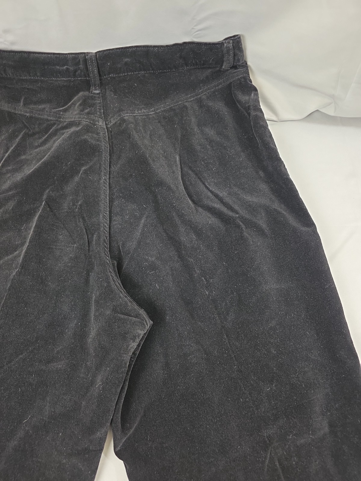 Vintage Bill Blass Pants Women’s Velvet 20W Black Baggy Tappered 35×28 High Rise