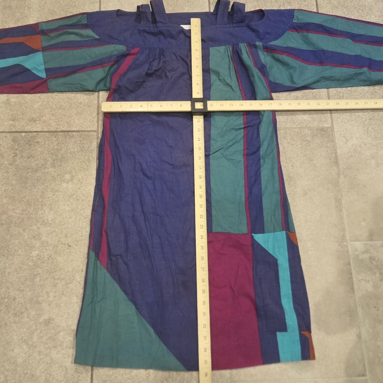 Vintage GUNN TRIGERE Beverly Hills Dress Sz 40 Artsy Mod Boho Made Italy 70s 80s